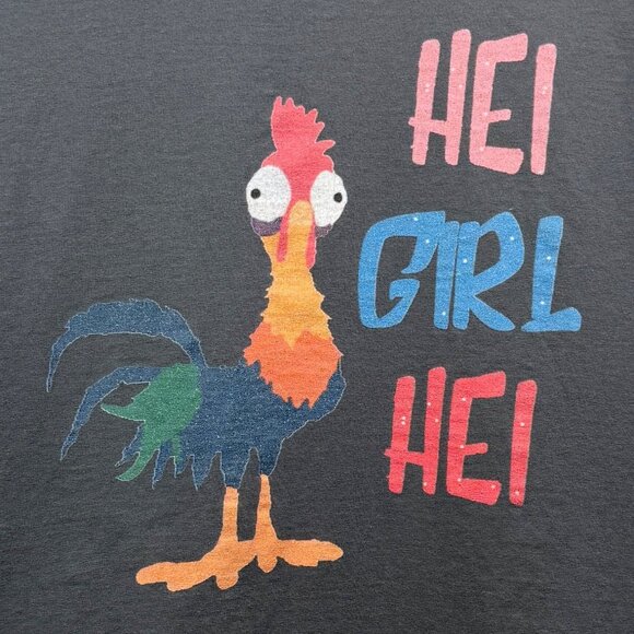 Disney Moana Hei Girl Hei Hei Tee Women XL Gray Fruit of the Loom - Picture 2 of 7
